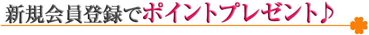 会員登録（無料）で300ポイントプレゼント♪